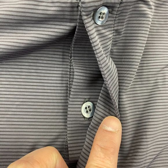 COOFANDY Polo Shirt Men Extra Large XL Gray Striped Polyamide New w Tag Wrinkled - Picture 4 of 10